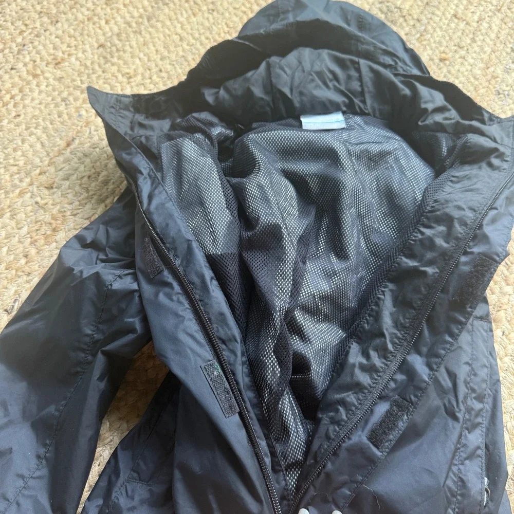 Columbia Kids Black Omni-Tech Hooded Rain Jacket Shell XS 6/7